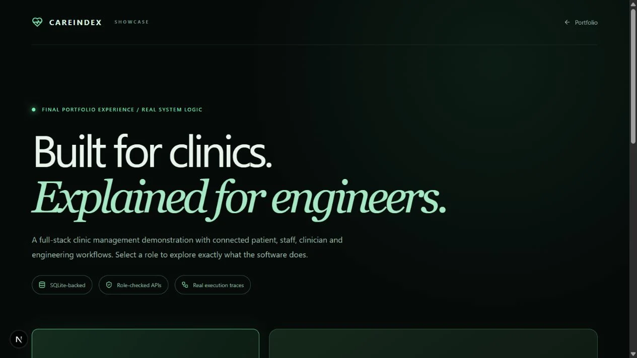 CareIndex application screenshot